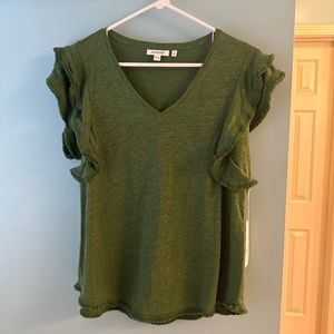 Chico’s Linen Flutter Fringe Tank